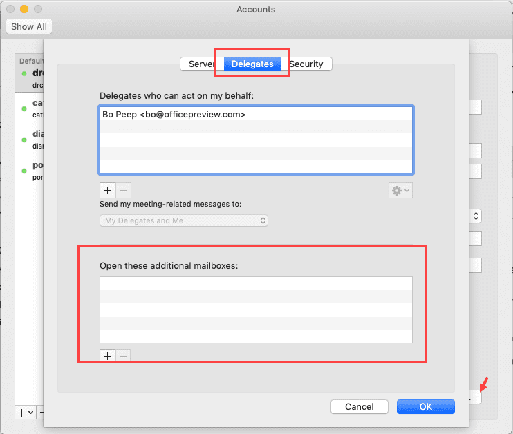 outlook for mac not showing shared mailbox